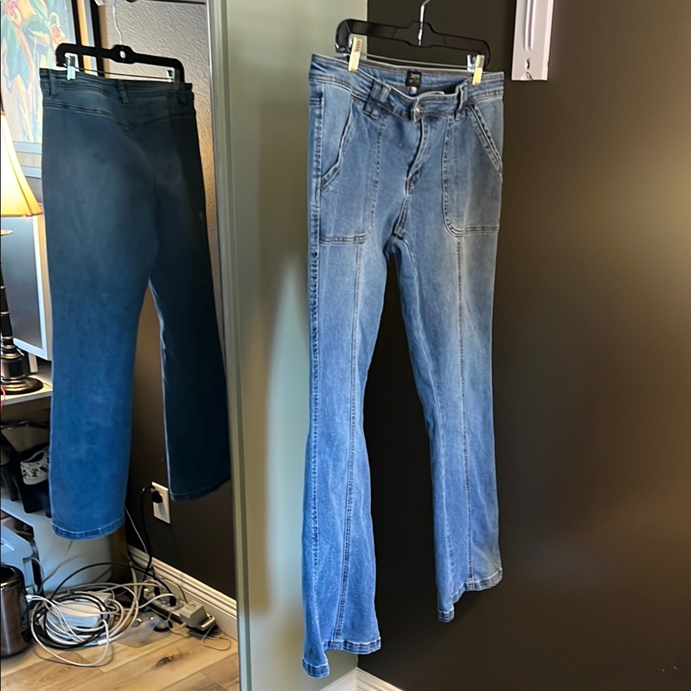 Wide leg jeans, great stretch, 32, so cozy - Picture 1 of 7